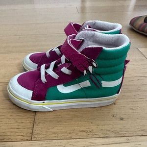 Toddler Girl Vans Sneakers size 8.5 pink and green
